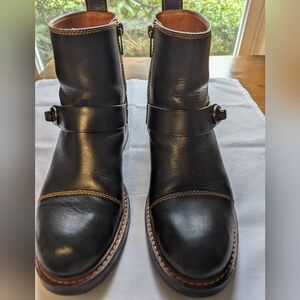 Coach Moto Black Leather Women's Boots Size 8